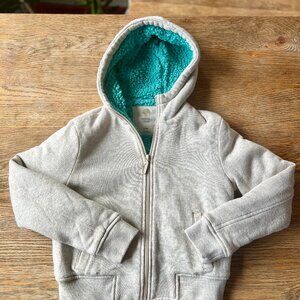 Tucker + Tate Sherpa Lined Zip Hoodie – Cream & Teal – Kids S (7/8)